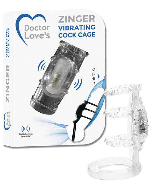 Doctor Love's Vibrating Cock Cage - Clear - THE FETISH ACADEMY 
