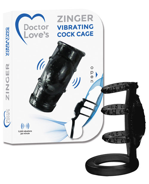 Doctor Love's Vibrating Cock Cage - Black - THE FETISH ACADEMY 