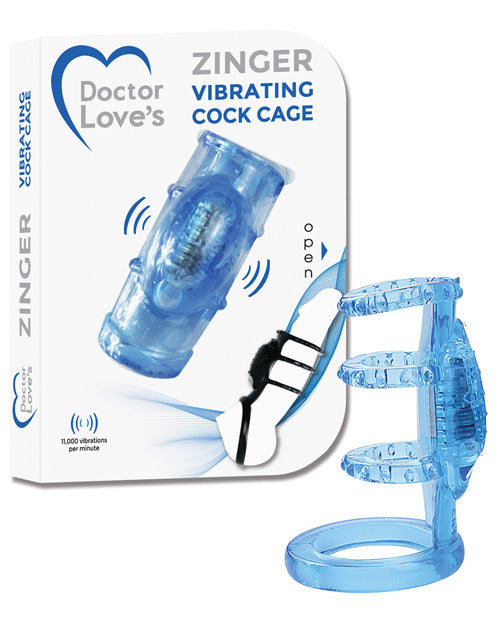 Doctor Love's Vibrating Cock Cage - Blue - THE FETISH ACADEMY 