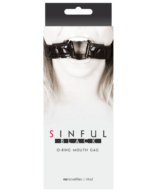 Sinful O Ring Mouth Gag - Black - THE FETISH ACADEMY 