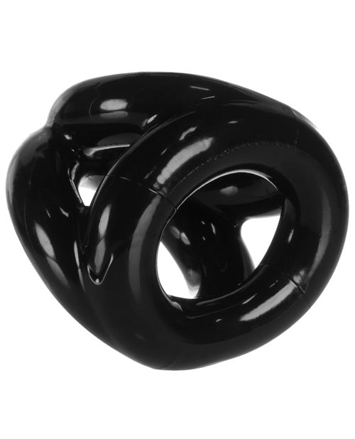 Oxballs Atomic Jock Tri Sport 3 Ring Sling Cockring - Black - THE FETISH ACADEMY 