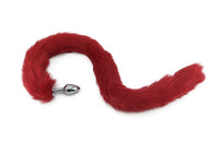 32" Extra Long Faux Cat Tail Butt Plug - Red - TFA
