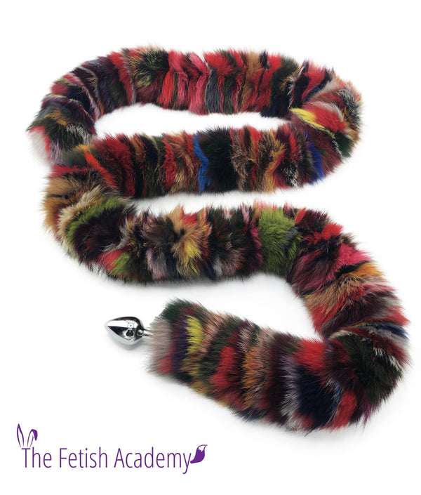 6 Foot Long Multicolor Fox Tail Butt Plug - Longest Tail Ever! - 72