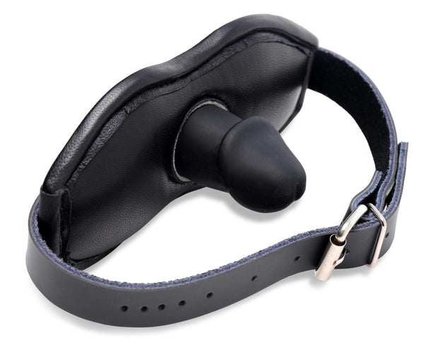 Leather Padded Silicone Penis Mouth Gag - TFA