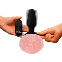 Remote Control Vibrating Pink Bunny Tail Anal Plug - THE FETISH ACADEMY 