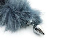 18"-20" Sapphire Platinum Fox Tail Butt Plug - TFA