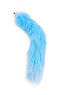 15" Baby Blue FAUX Fox Tail Butt Plug - TFA