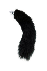 15" Black FAUX Wolf Tail Butt Plug - TFA