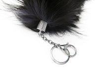 16"-18" Dyed Silver Fox Clip on Tail with Key Chain - Blue Tip - TFA