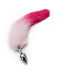14" Pink Gradient FAUX Fox Tail Butt Plug - TFA