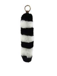 Rex Rabbit Fur Striped Clip on Keychain - THE FETISH ACADEMY 