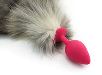 18" Genuine Blue Frost Fox Tail Butt Plug - THE FETISH ACADEMY 