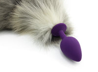 18" Genuine Blue Frost Fox Tail Butt Plug - THE FETISH ACADEMY 