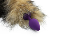 19"-22” Genuine Extra Fluffy Crystal Fox Tail Butt Plug - THE FETISH ACADEMY 
