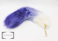 14"-16" Dyed White Fox Clip on Tail - Purple Gradient - TFA