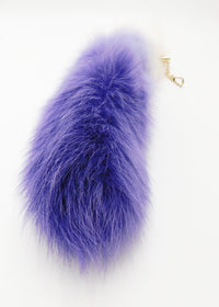 14"-16" Dyed White Fox Clip on Tail - Purple Gradient - TFA
