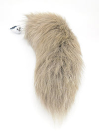 16"-18" Dyed White Fox Tail Butt Plug - Blonde - TFA