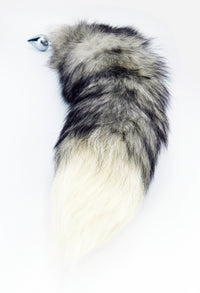 20" Genuine Indigo Fox Tail Butt Plug - TFA