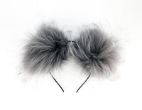 Silver Raccoon Fur Bunny Plug and Ears Set - TFA