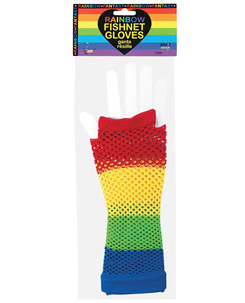 Rainbow Fishnet Gloves - THE FETISH ACADEMY 