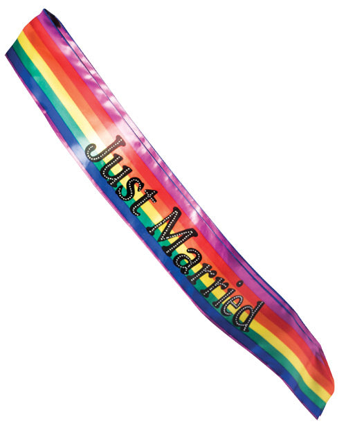 Rainbow Just Married Sash - THE FETISH ACADEMY 