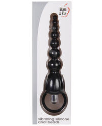 Adam & Eve Vibrating Silicone Anal Beads - Black - THE FETISH ACADEMY 