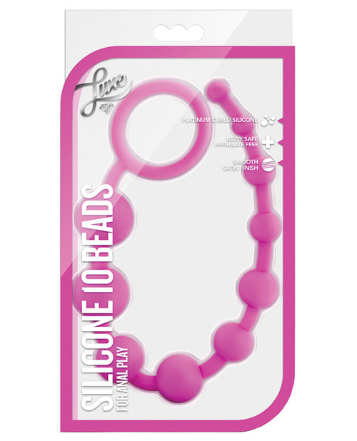 Blush Luxe Silicone Beads 10 - Pink - THE FETISH ACADEMY 