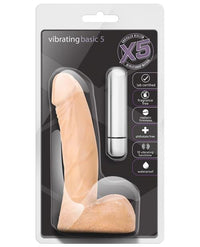 Blush X5 Basic 5" Vibrating Dong W-balls - Beige - TFA