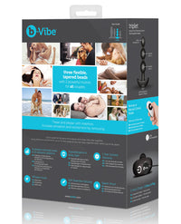 B-vibe Remote Triplet Anal Beads - Black - THE FETISH ACADEMY 