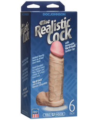 6" Realistic Cock W-balls - White - THE FETISH ACADEMY 