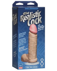 8" Realistic Cock W-balls - White - TFA