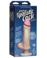 Vibrating Realistic 6" Ultraskyn Cock - White - THE FETISH ACADEMY 