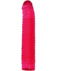 Vivid 7" Pink Ribbed Jelly W-penis Head - Sunrise - THE FETISH ACADEMY 