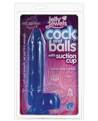 Jelly Cock W-suction Cup - Blue - THE FETISH ACADEMY 