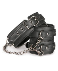 Easy Toys Faux Leather Collar W-handcuffs - Black - TFA