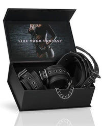 Easy Toys Faux Leather Collar W-handcuffs - Black - TFA