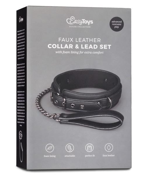 Easy Toys Fetish Collar W-leash - Black - TFA