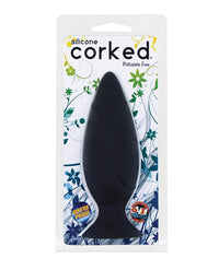 Corked Butt Plug  Small - Charcoal - THE FETISH ACADEMY 