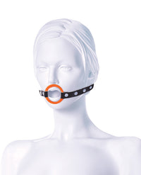 The 9's Orange Is The New Black Blow Gag Open Mouth Leather Gag - THE FETISH ACADEMY 