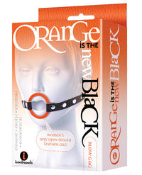 The 9's Orange Is The New Black Blow Gag Open Mouth Leather Gag - THE FETISH ACADEMY 