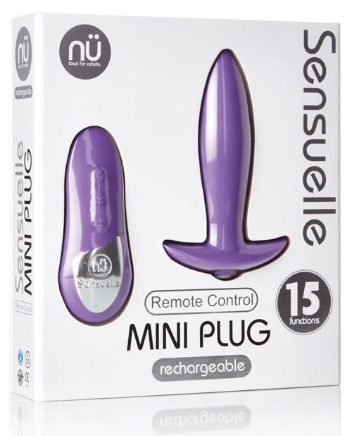 Sensuelle Remote Control Rechargeable Mini Plug - Purple - THE FETISH ACADEMY 