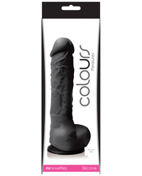 Colours Pleasures Silicone 5" Dildo W-suction Cup - Black - THE FETISH ACADEMY 