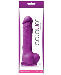 Colours Pleasures 5" Dong W-suction Cup - Purple - TFA