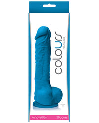 Colours Pleasures 5" Dildo W-suction Cup - Blue - THE FETISH ACADEMY 