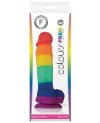 Colours Pride Edition 5" Dong W-suction Cup - THE FETISH ACADEMY 