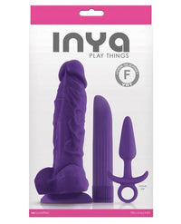 Inya Play Things Set Of Plug, Dildo & Vibrator - Purple - TFA