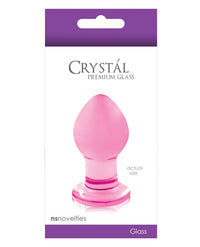 Crystal Glass Butt Plug Small - Pink - THE FETISH ACADEMY 
