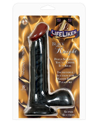 Lifelikes Black Knight 8" Dong W-suction Cup - THE FETISH ACADEMY 