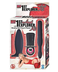 My 1st Anal Explorer Kit Vibrating Butt Plug And Please - Black - THE FETISH ACADEMY 