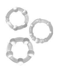 Ram Beaded Cockrings - Clear Pack Of 3 - THE FETISH ACADEMY 